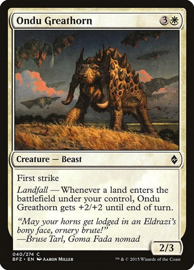 Ondu Greathorn Battle for Zendikar (BFZ) - (#40) Near Mint