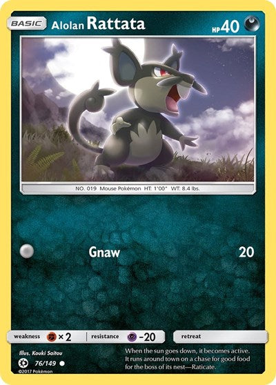 Alolan Rattata SM Base Set (SM01) - (#76/149) Near Mint