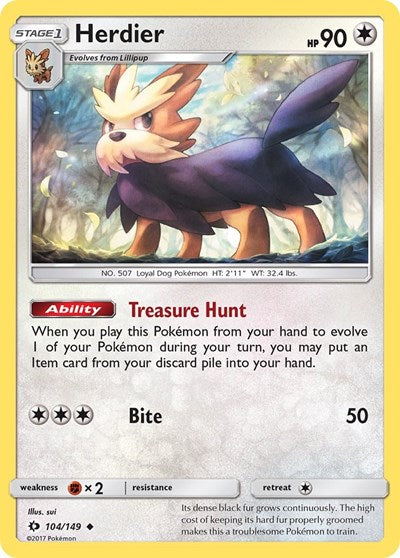 Herdier SM Base Set (SM01) - (#104/149) Near Mint