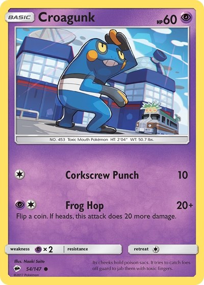 Croagunk SM - Burning Shadows (SM03) - (#54/147) Near Mint
