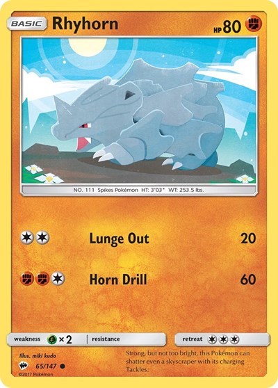 Rhyhorn SM - Burning Shadows (SM03) - (#65/147) Reverse Holofoil Near Mint