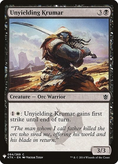 Unyielding Krumar The List Reprints (LIST) - (#94) Near Mint