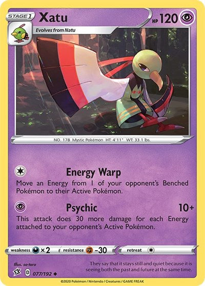 Xatu SWSH02: Rebel Clash (SWSH02) - (#077/192) Reverse Holofoil Near Mint