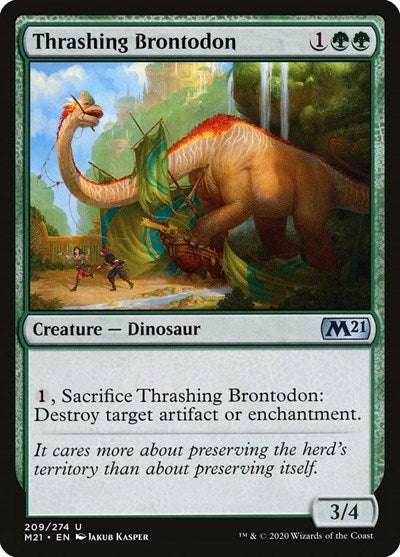 Thrashing Brontodon Core Set 2021 (M21) - (#209) Near Mint