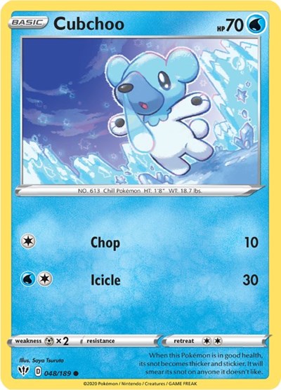 Cubchoo SWSH03: Darkness Ablaze (SWSH03) - (#048/189) Near Mint