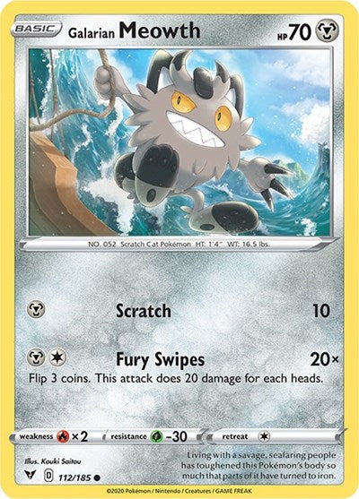Galarian Meowth SWSH04: Vivid Voltage (SWSH04) - (#112/185) Near Mint