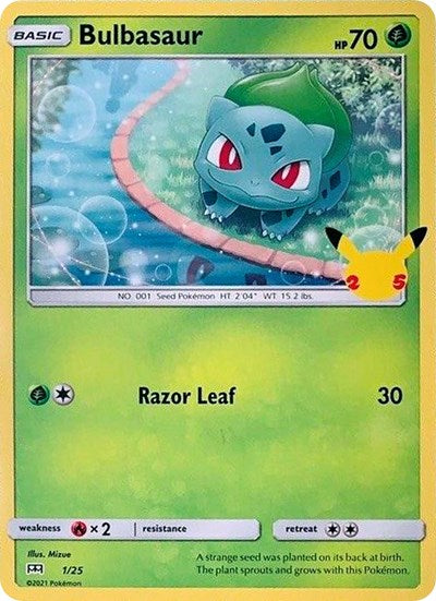 2021 Pokemon: McDonald's 25th Anniversary Promos (M21) - Bulbasaur - 1/25 (#001/025, Promo)