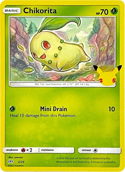 2021 Pokemon: McDonald's 25th Anniversary Promos (M21) - Chikorita - 2/25 (#002/025, Promo)