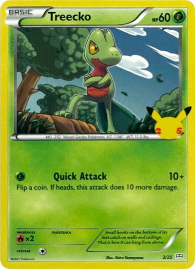 2021 Pokemon: McDonald's 25th Anniversary Promos (M21) - Treecko - 3/25 (#003/025, Promo)