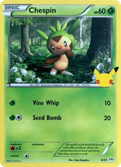 2021 Pokemon: McDonald's 25th Anniversary Promos (M21) - Chespin - 6/25 (#006/025, Promo)