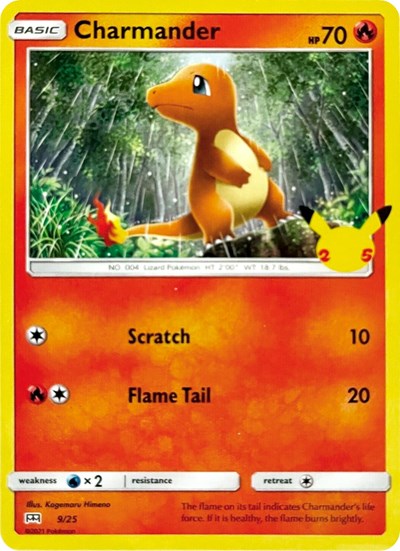 Charmander - 9/25 McDonald's 25th Anniversary Promos (M21) - (#009/025) Near Mint