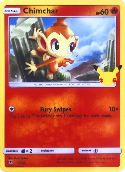 2021 Pokemon: McDonald's 25th Anniversary Promos (M21) - Chimchar - 12/25 (#012/025, Promo)