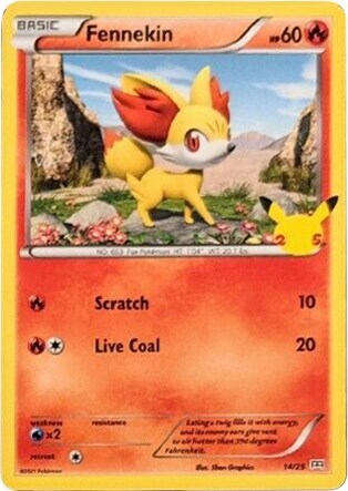 2021 Pokemon: McDonald's 25th Anniversary Promos (M21) - Fennekin - 14/25 (#014/025, Promo)