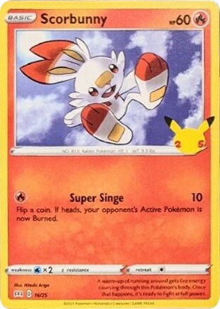 2021 Pokemon: McDonald's 25th Anniversary Promos (M21) - Scorbunny - 16/25 (#016/025, Promo)