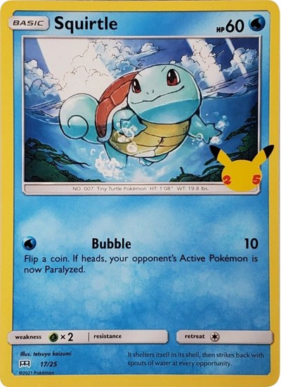 2021 Pokemon: McDonald's 25th Anniversary Promos (M21) - Squirtle - 17/25 (#017/025, Promo)