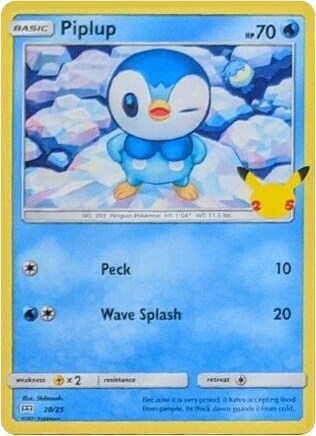 2021 Pokemon: McDonald's 25th Anniversary Promos (M21) - Piplup - 20/25 (#020/025, Promo)