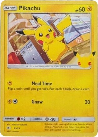 2021 Pokemon: McDonald's 25th Anniversary Promos (M21) - Pikachu - 25/25 (#025/025, Promo)