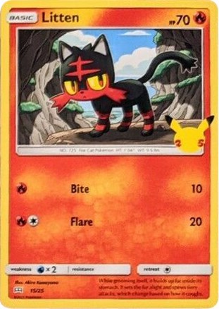 2021 Pokemon: McDonald's 25th Anniversary Promos (M21) - Litten - 15/25 (#015/025, Promo)