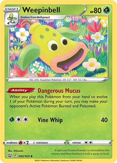 Weepinbell SWSH05: Battle Styles (SWSH05) - (#002/163) Near Mint