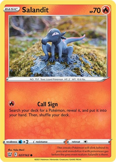 Salandit SWSH05: Battle Styles (SWSH05) - (#027/163) Near Mint