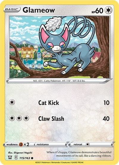 Glameow SWSH05: Battle Styles (SWSH05) - (#115/163) Near Mint