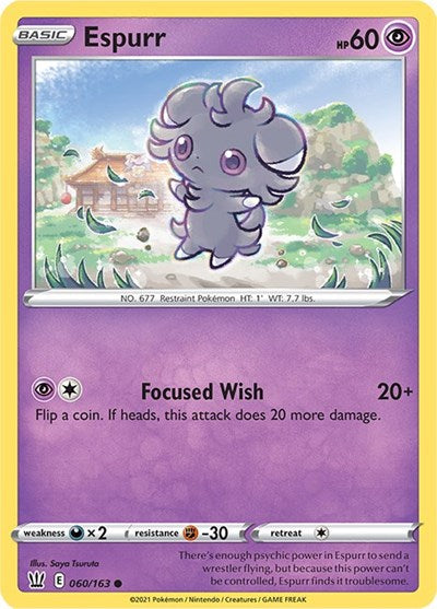 Espurr SWSH05: Battle Styles (SWSH05) - (#060/163) Near Mint