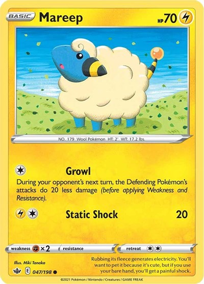 Mareep SWSH06: Chilling Reign (SWSH06) - (#047/198) Near Mint