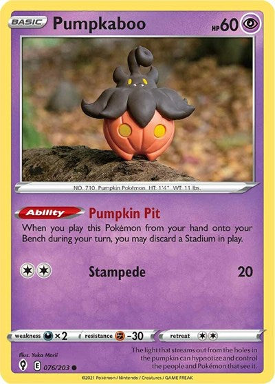 Pumpkaboo SWSH07: Evolving Skies (SWSH07) - (#076/203) Near Mint