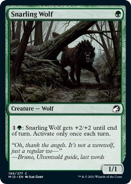 Snarling Wolf Innistrad: Midnight Hunt (MID) - (#199) Near Mint