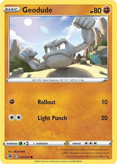 Geodude SWSH08: Fusion Strike (SWSH08) - (#135/264) Near Mint
