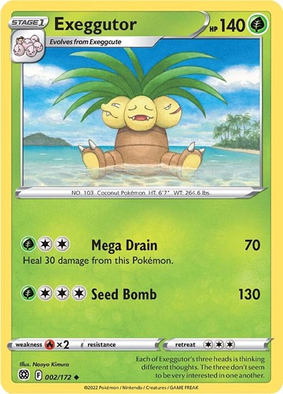 Exeggutor SWSH09: Brilliant Stars (SWSH09) - (#002/172) Near Mint