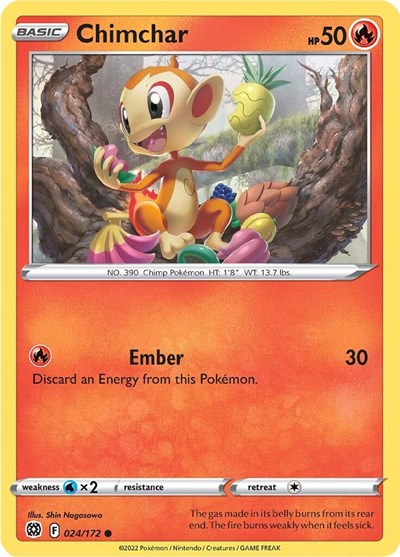 Chimchar SWSH09: Brilliant Stars (SWSH09) - (#024/172) Near Mint