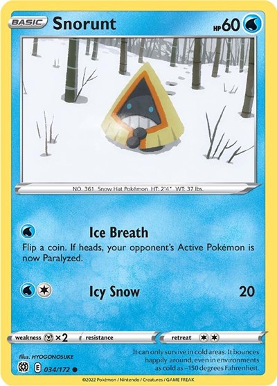 Snorunt SWSH09: Brilliant Stars (SWSH09) - (#034/172) Near Mint