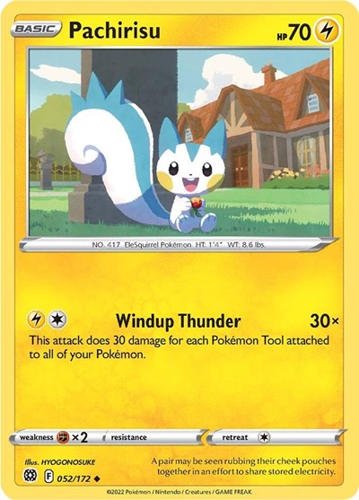 Pachirisu SWSH09: Brilliant Stars (SWSH09) - (#052/172) Near Mint