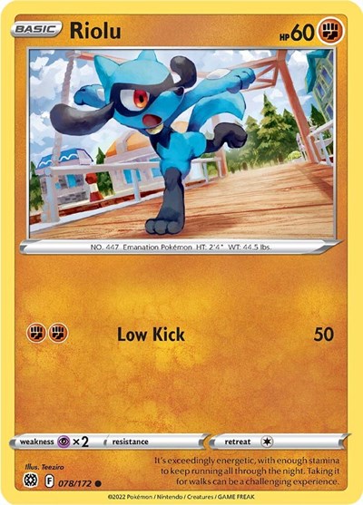 Riolu SWSH09: Brilliant Stars (SWSH09) - (#078/172) Near Mint
