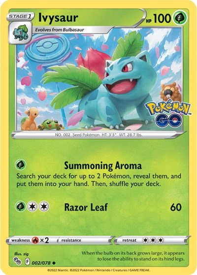 Ivysaur Pokemon GO (PGO) - (#002/078) Near Mint