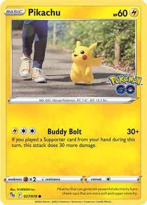 Pikachu 27 Pokemon GO (PGO) - (#027/078) Near Mint