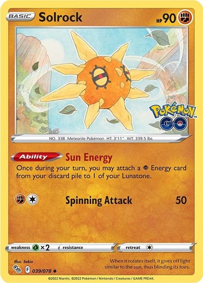 Solrock Pokemon GO (PGO) - (#039/078) Near Mint