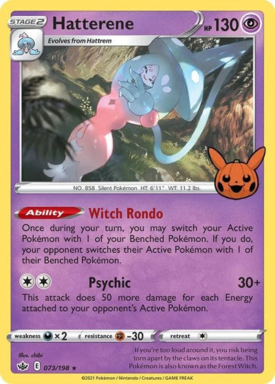 Hatterene Trick or Trade BOOster Bundle (TTBB) - (#073/198) Holofoil Near Mint