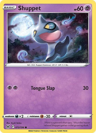Shuppet SWSH11: Lost Origin (SWSH11) - (#072/196) Near Mint