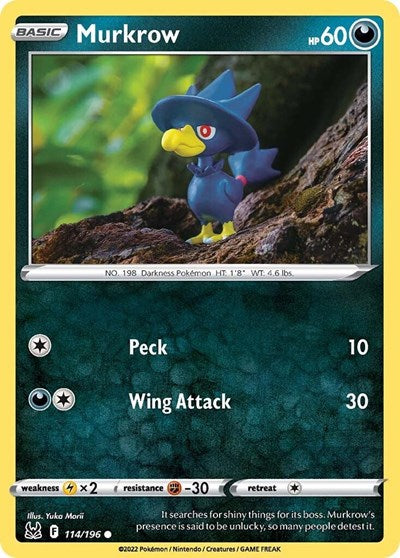Murkrow SWSH11: Lost Origin (SWSH11) - (#114/196) Near Mint