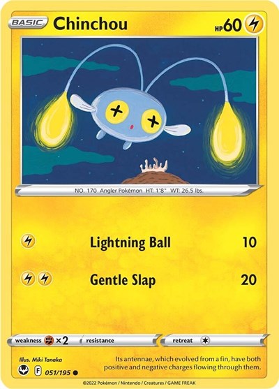 Chinchou SWSH12: Silver Tempest (SWSH12) - (#051/195) Near Mint