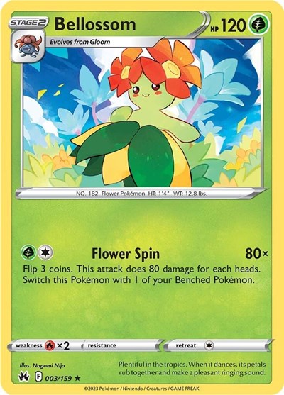 Bellossom SWSH: Crown Zenith (CRZ) - (#003/159) Reverse Holofoil Near Mint