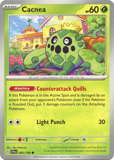 Cacnea - 005/198 SV01: Scarlet & Violet Base Set (SVI) - (#005/198) Near Mint