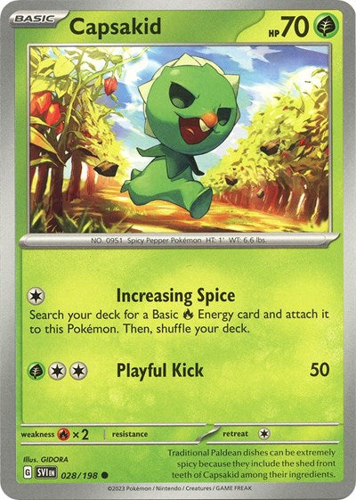 Capsakid - 028/198 SV01: Scarlet & Violet Base Set (SVI) - (#028/198) Reverse Holofoil Near Mint