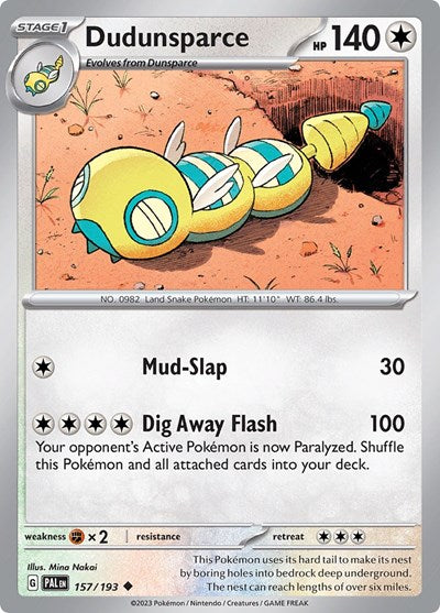 Dudunsparce SV02: Paldea Evolved (PAL) - (#157/193) Near Mint