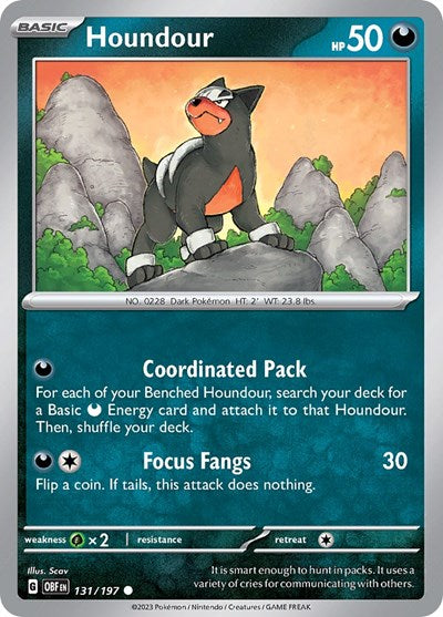 Houndour 131 197 SV03: Obsidian Flames (OBF) - (#131/197) Near Mint