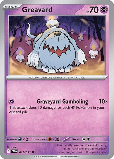 Greavard SV: Paldean Fates (PAF) - (#042/091) Reverse Holofoil Near Mint