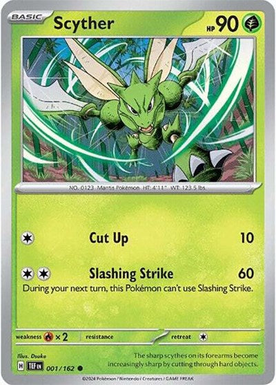 Scyther SV05: Temporal Forces (TEF) - (#001/162) Reverse Holofoil Near Mint
