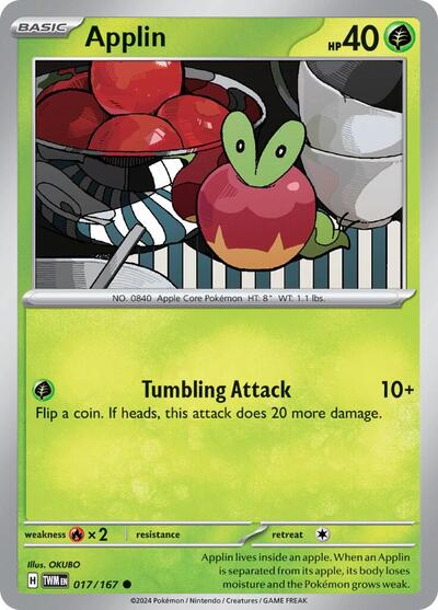 Applin 017 167 SV06: Twilight Masquerade (TWM) - (#017/167) Near Mint